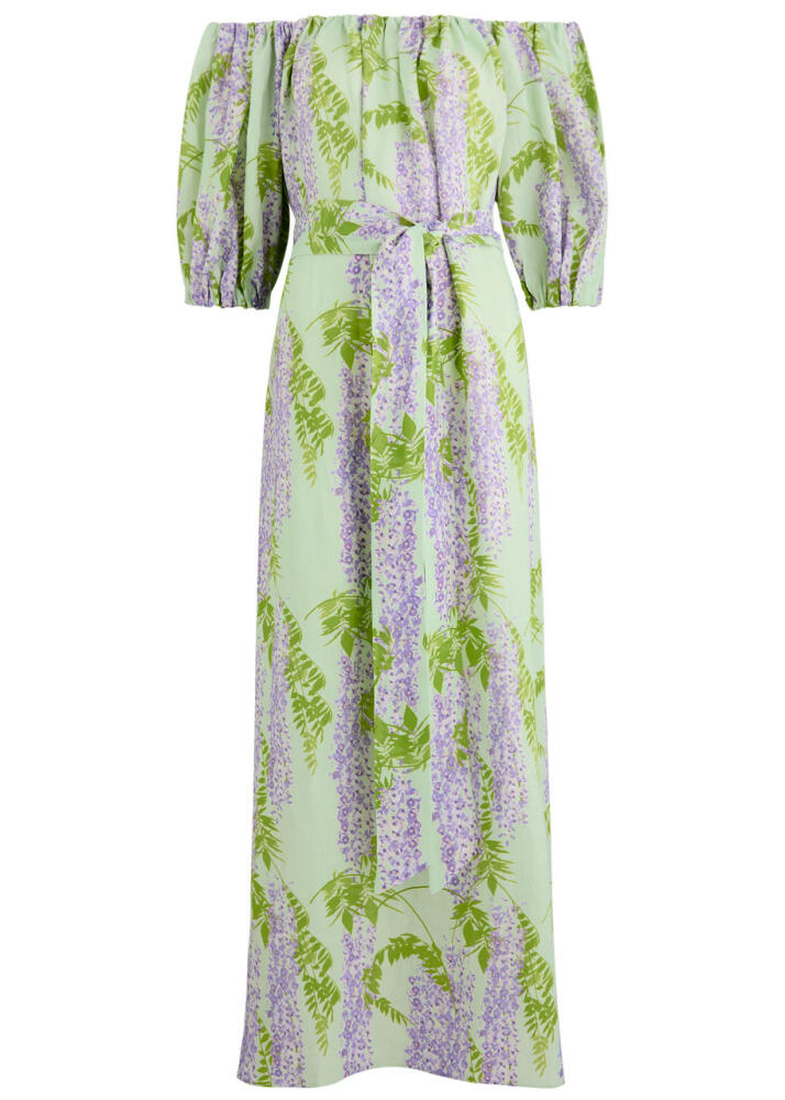 Bernadette Zaza Floral-print Linen Maxi Dress - Green Cover