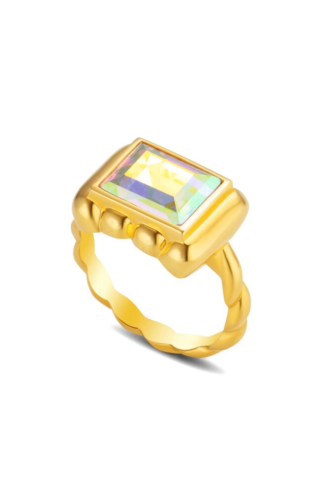 July Child Cocktail Ring in Gold/Irredescent Center Cz Cover