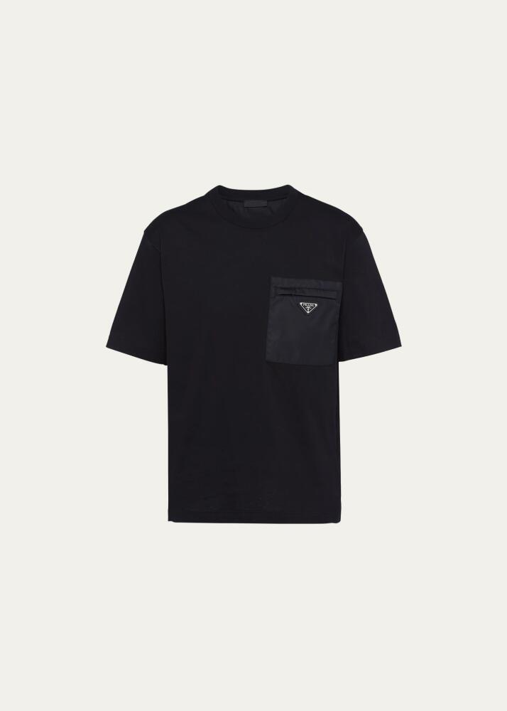 Prada Men's Jersey Logo Pocket T-Shirt Cover