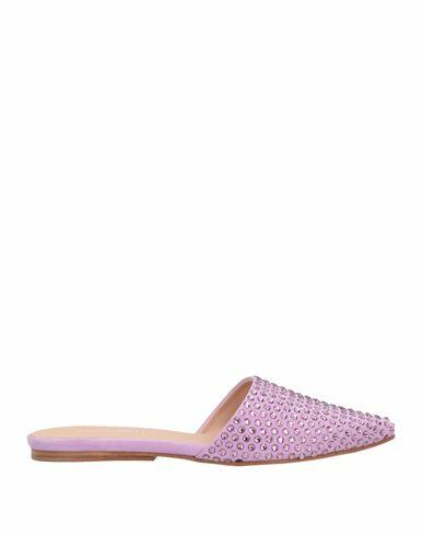 Eddy Daniele Woman Mules & Clogs Lilac Soft Leather, Swarovski Crystal Cover