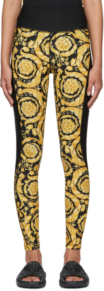 Versace Underwear Black & Gold Barocco Leggings Cover