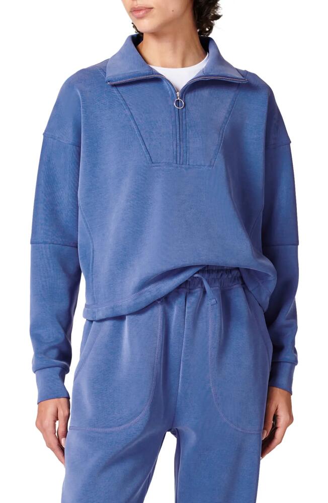 Sweaty Betty Half Zip Fleece Pullover in Lightning Blue Cover