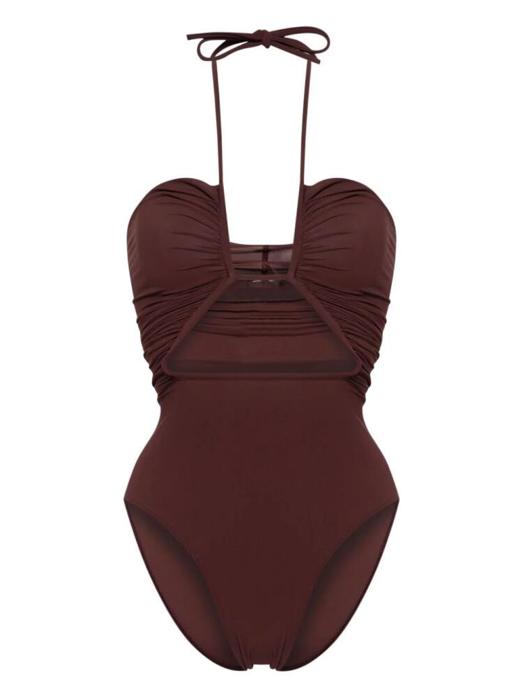 Rick Owens cut-out-detail swimsuit - Brown Cover