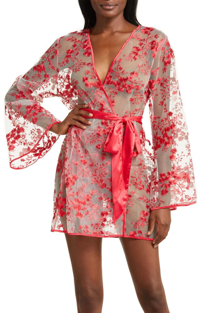 Coquette Floral Embroidered Sheer Mesh Robe Cover