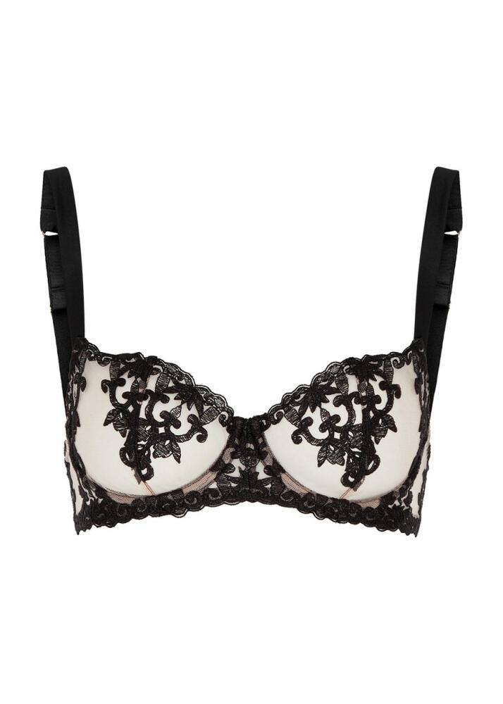 Fleur OF England Onyx Embroidered Tulle Balcony bra - Black Cover