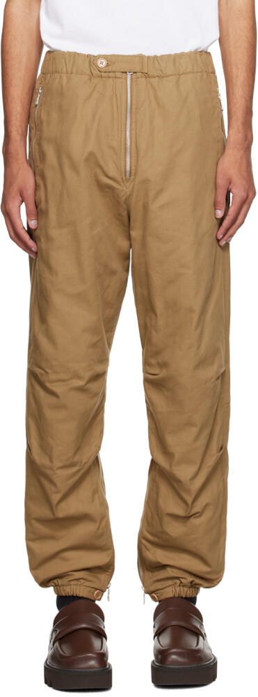 Dries Van Noten Tan Cropped Trousers Cover