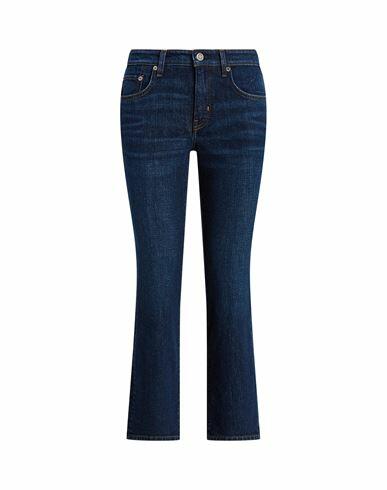 Lauren Ralph Lauren Mid-rise Straight Ankle Jean Woman Jeans Blue Cotton, Elastane Cover