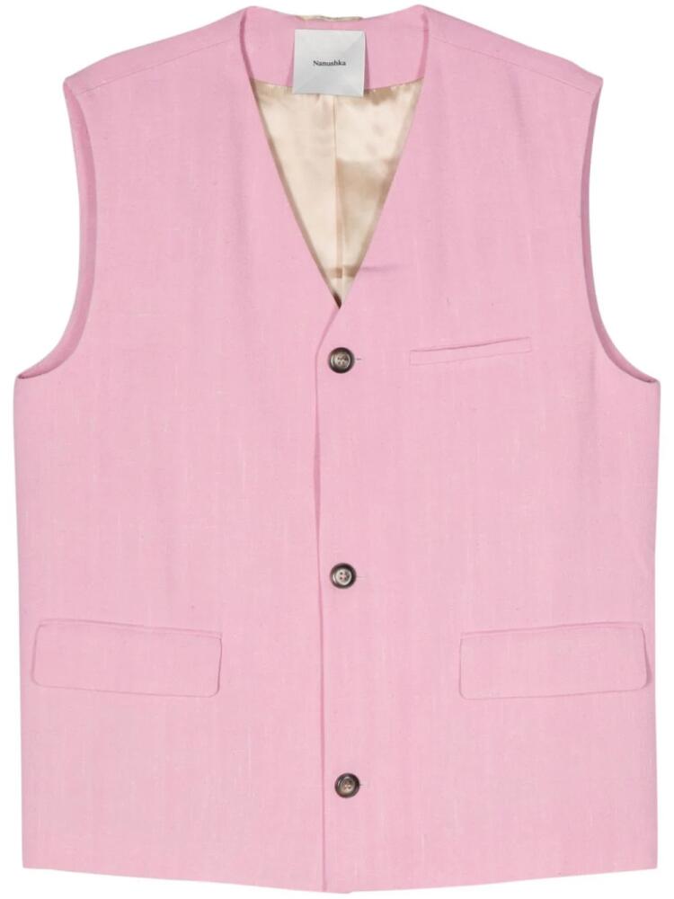 Nanushka Temme tweed vest - Pink Cover