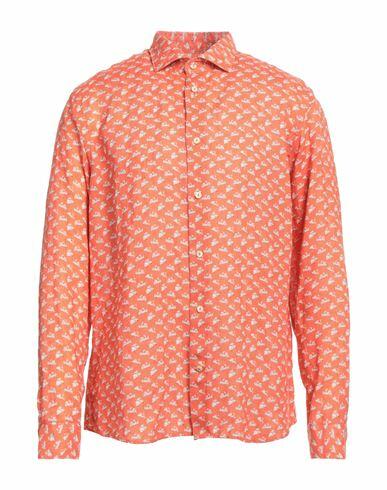 Drumohr Man Shirt Orange Linen Cover