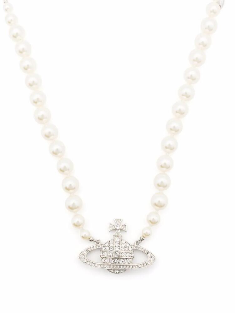 Vivienne Westwood Imogene crystal-orb pearl necklace - Silver Cover