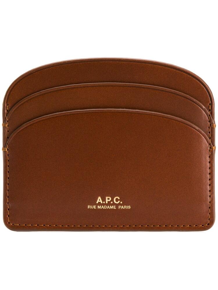 A.P.C. logo-stamp cardholder - Brown Cover