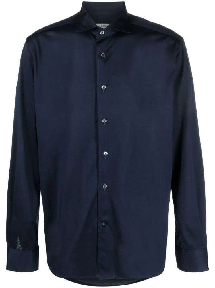 Corneliani classic-collar cotton shirt - Blue Cover