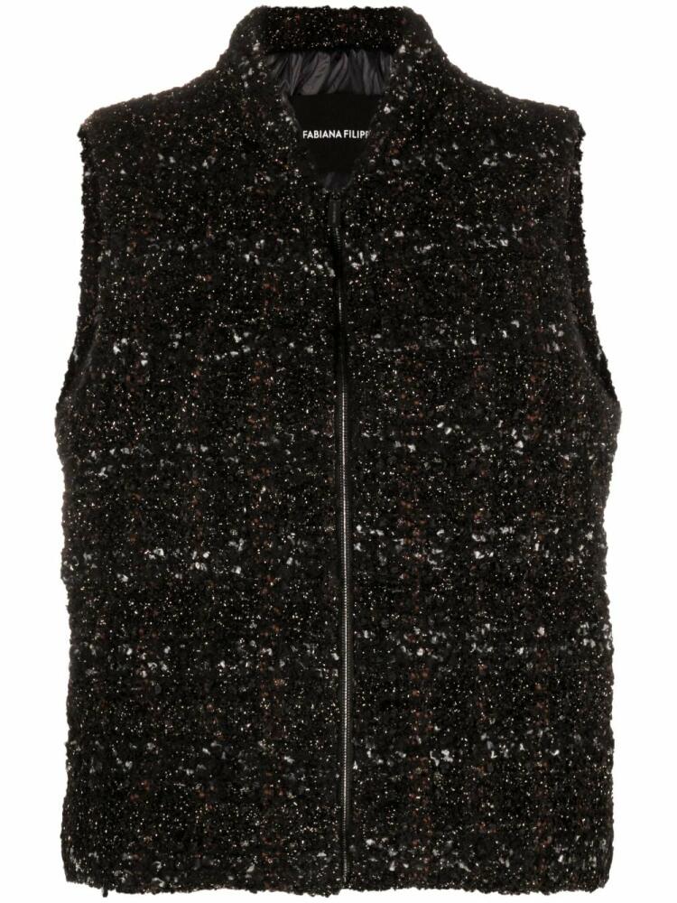 Fabiana Filippi padded bouclé gilet - Black Cover