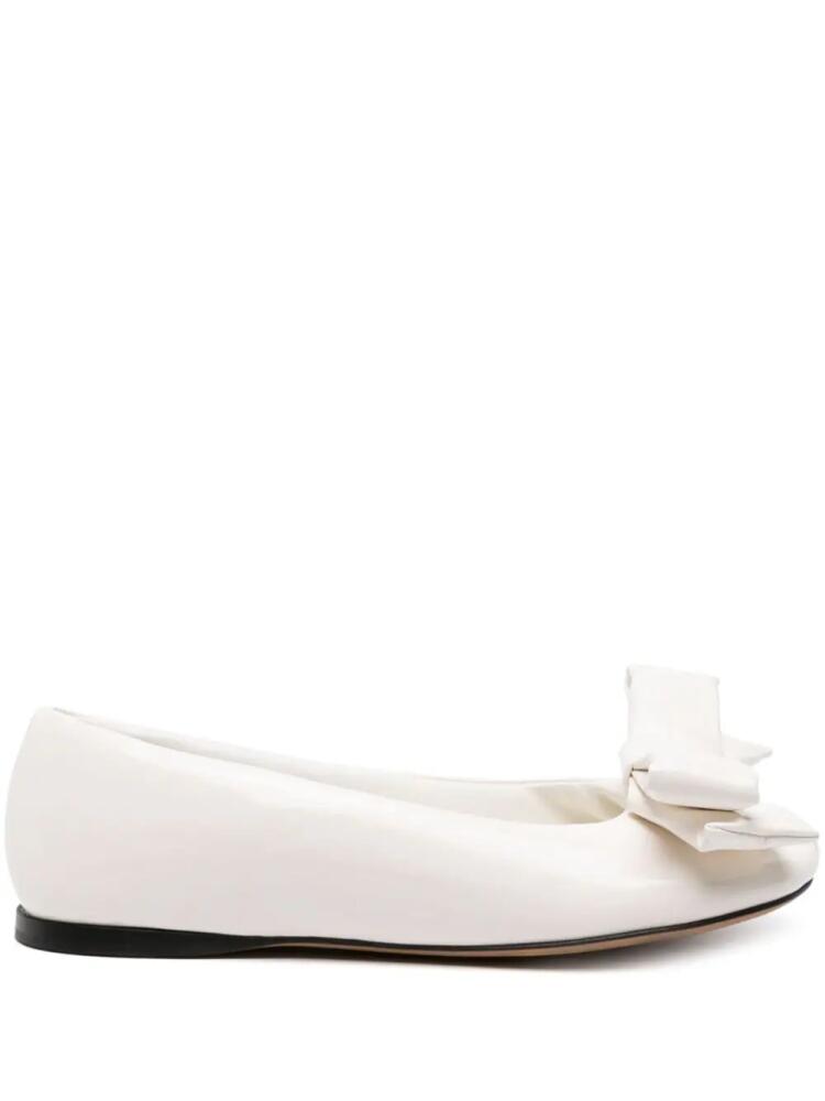 LOEWE Puffy bow-detail ballerina shoes - White Cover