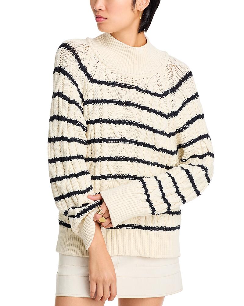 Boss Fodela Striped Cable Knit Sweater Cover