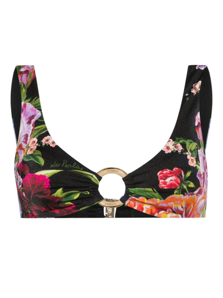 La Perla floral-print bikini top - Black Cover