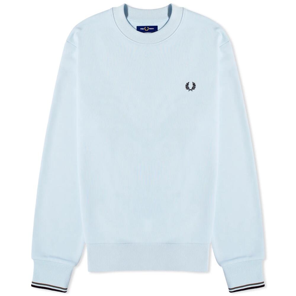 Fred Perry Men's Crew Sweat in Light Ice Cover