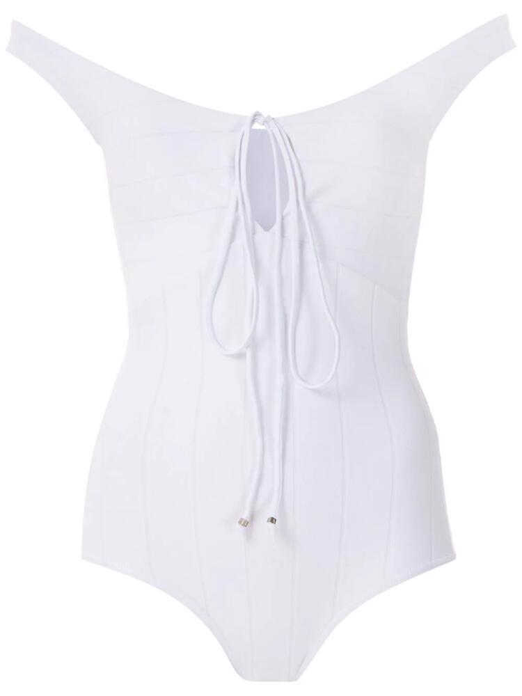 Amir Slama lace up bodysuit - White Cover