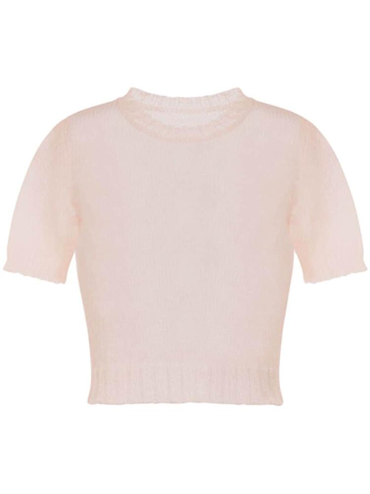 Maison Margiela sheer knit top - Neutrals Cover