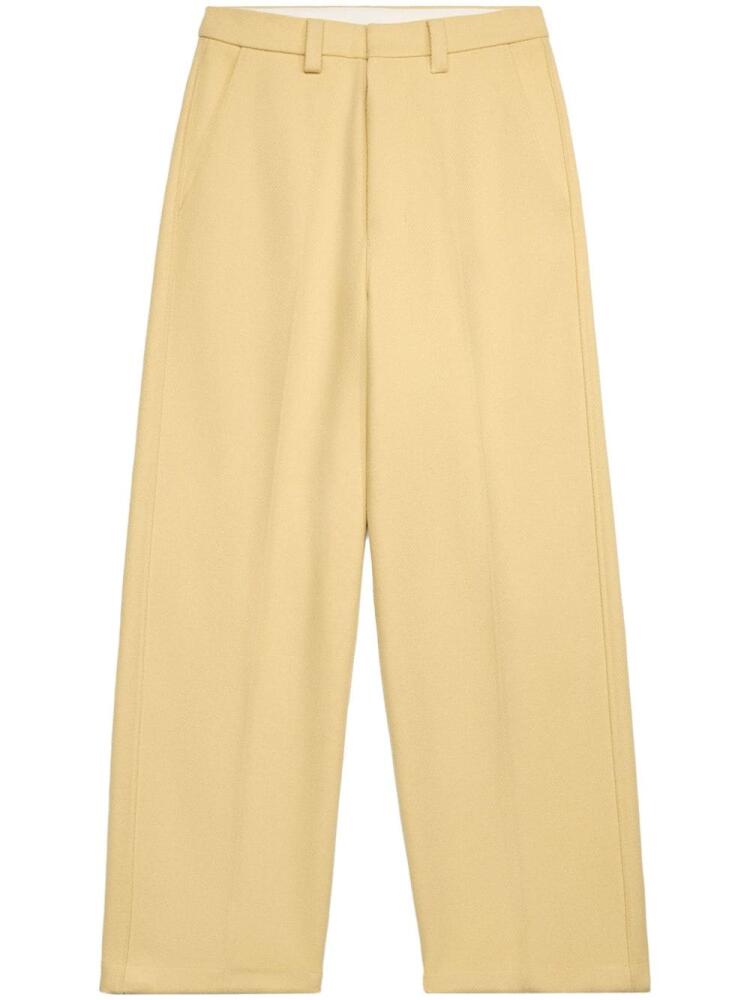 AMI Paris mid-rise wide-leg trousers - Yellow Cover