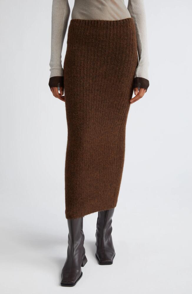 Paloma Wool Siracuza Alpaca & Wool Blend Rib Sweater Skirt in Brown Cover