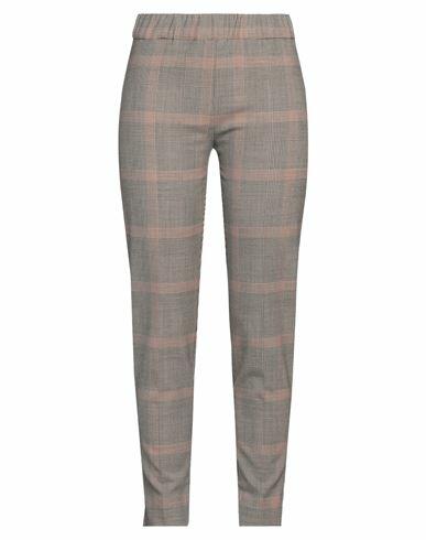 D. exterior Woman Pants Brown Polyester, Wool, Elastane Cover