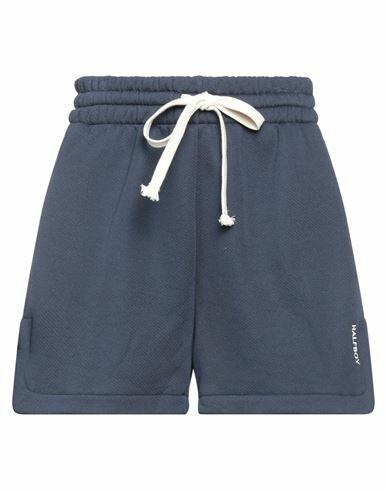 Halfboy Woman Shorts & Bermuda Shorts Navy blue Cotton, Polyamide, Cashmere Cover