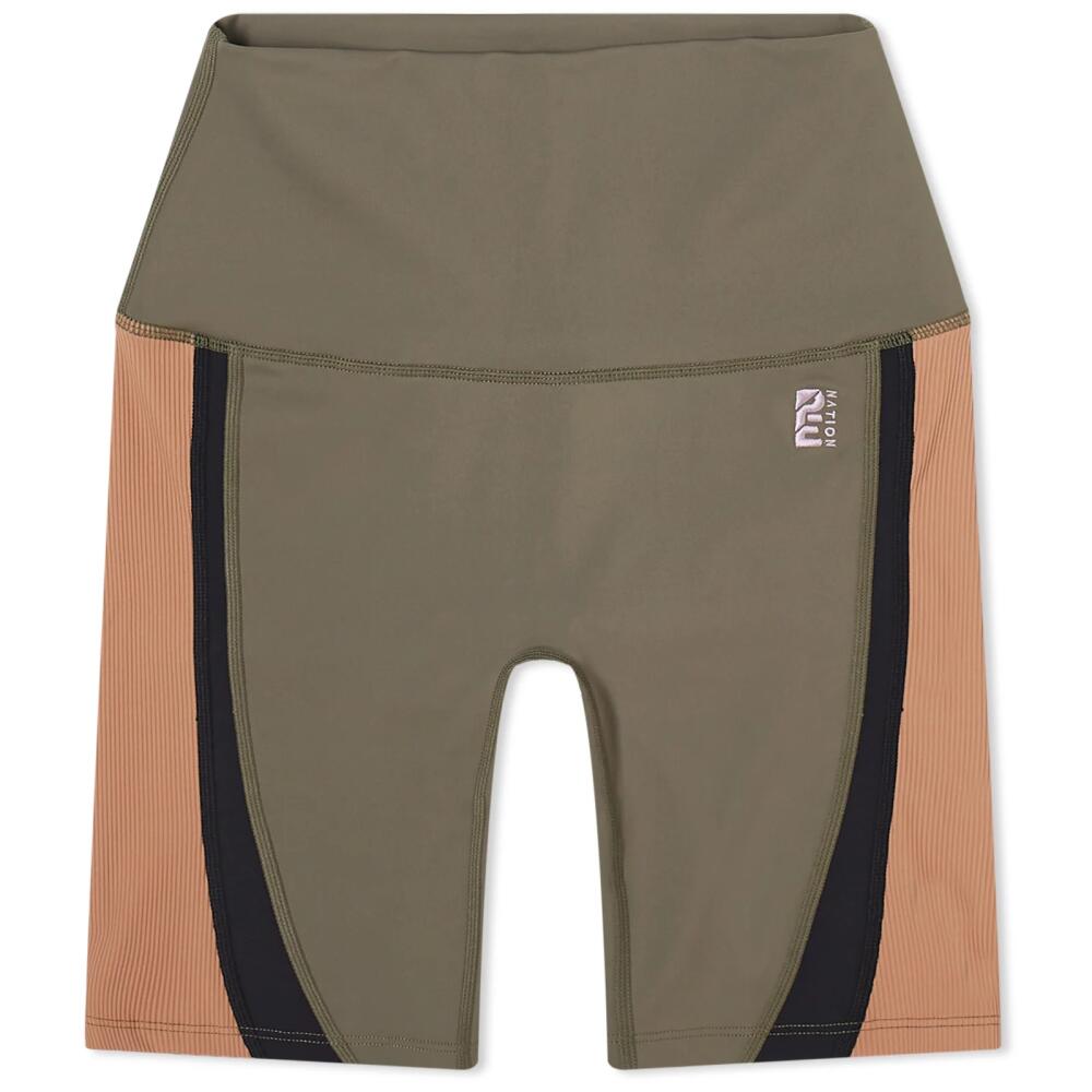 P.E Nation Women's Headling Biker Shorts in Khaki Cover