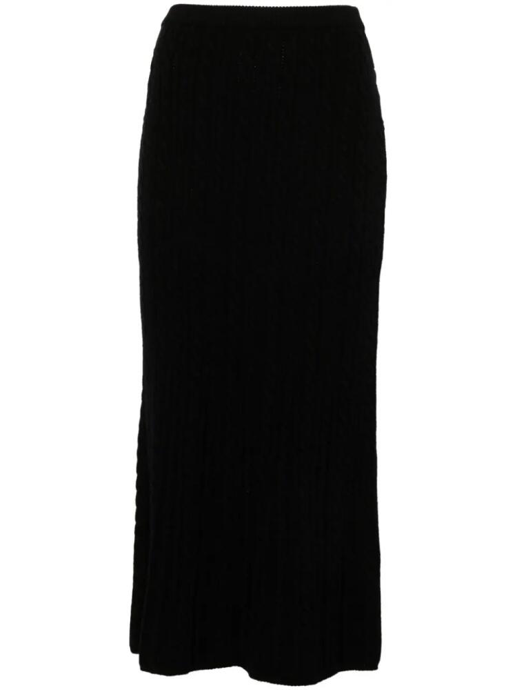 Alessandra Rich knitted wool maxi skirt - Black Cover