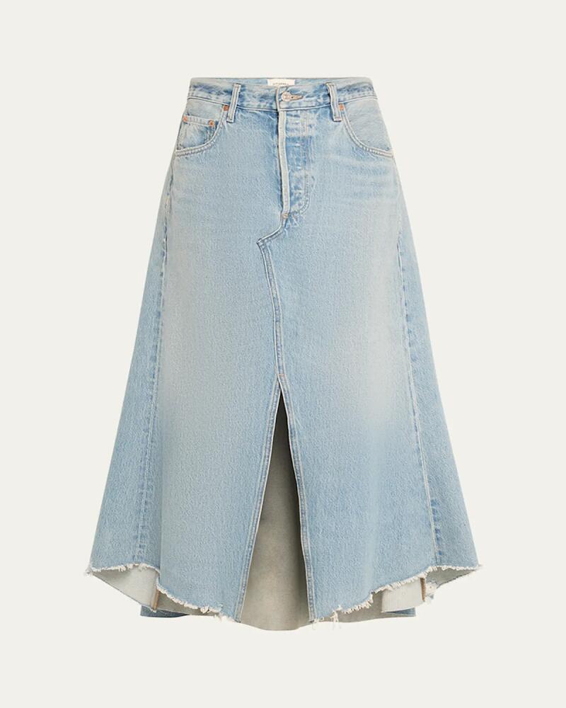 Citizens of Humanity Mina Reworked Denim Midi Skirt Cover