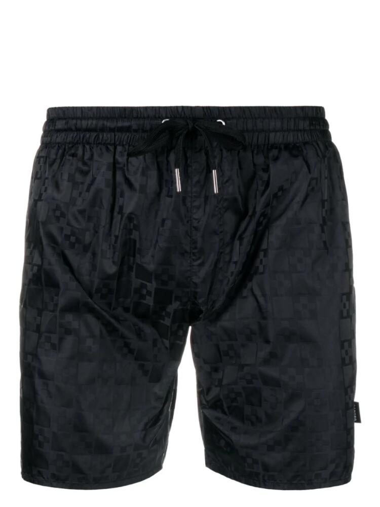 SANDRO monogram-jacquard drawstring swim shorts - Black Cover