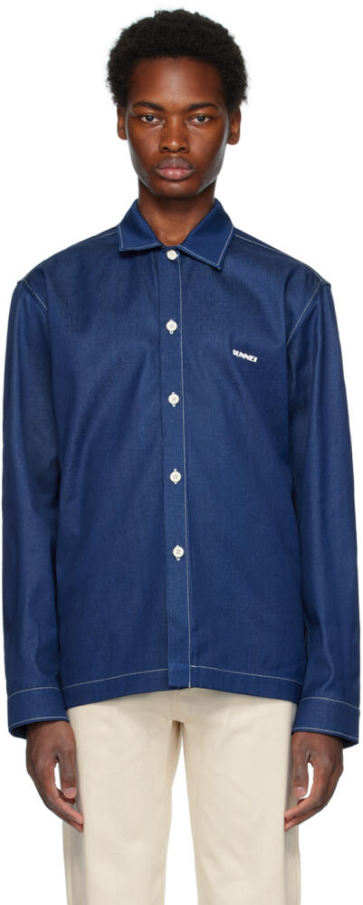 SUNNEI Blue Bonded Denim Shirt Cover