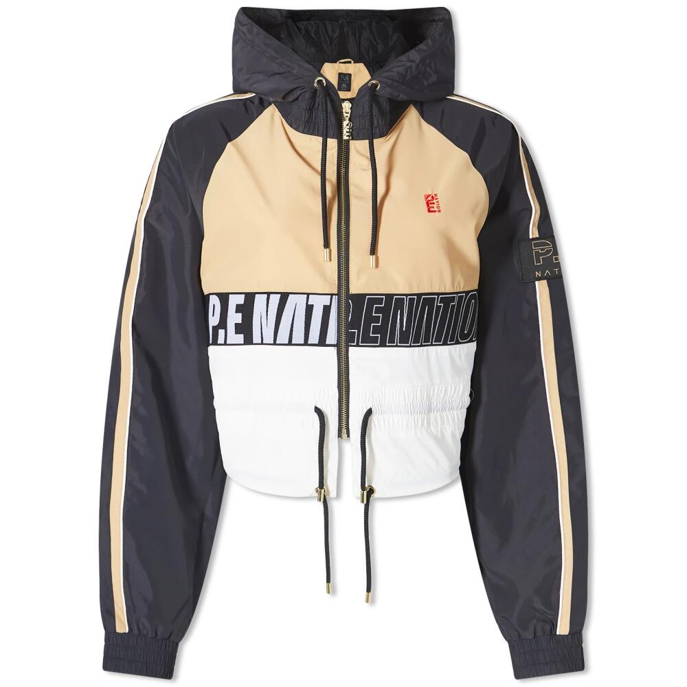 P.E Nation Women's Cropped Logo Jacket in Sand Cover