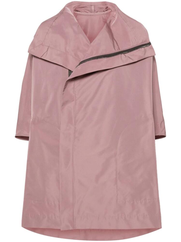 Rick Owens zipped twill raincoat - Pink Cover