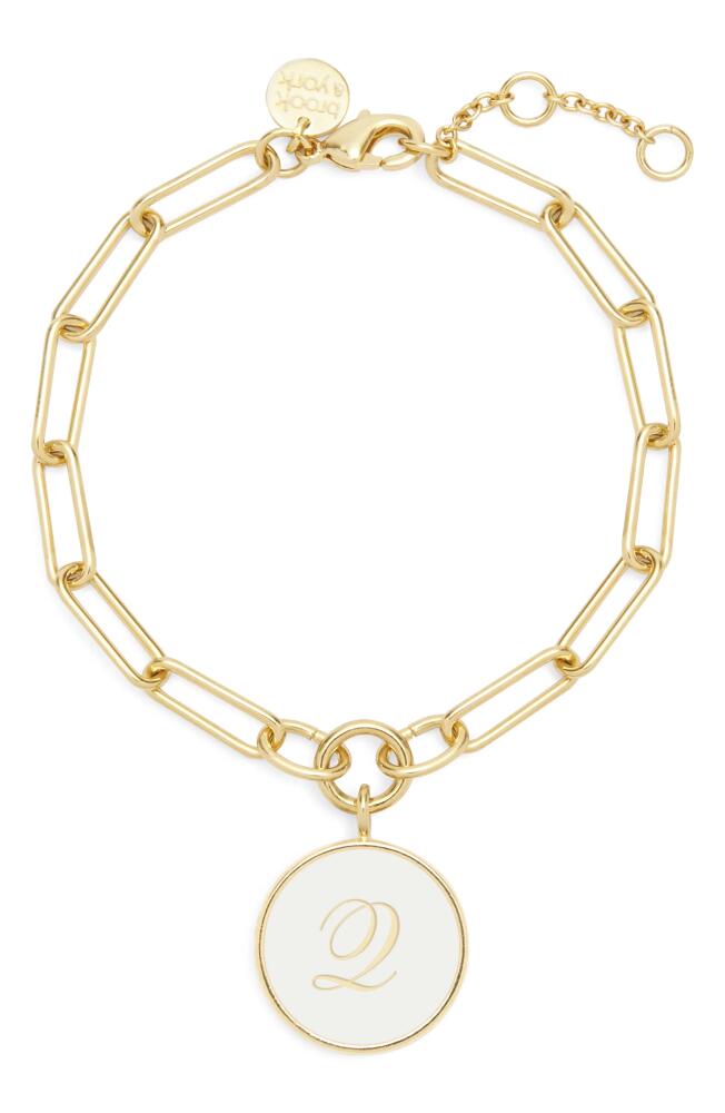 Brook and York Callie Initial Enamel Pendant Bracelet in Gold Q Cover