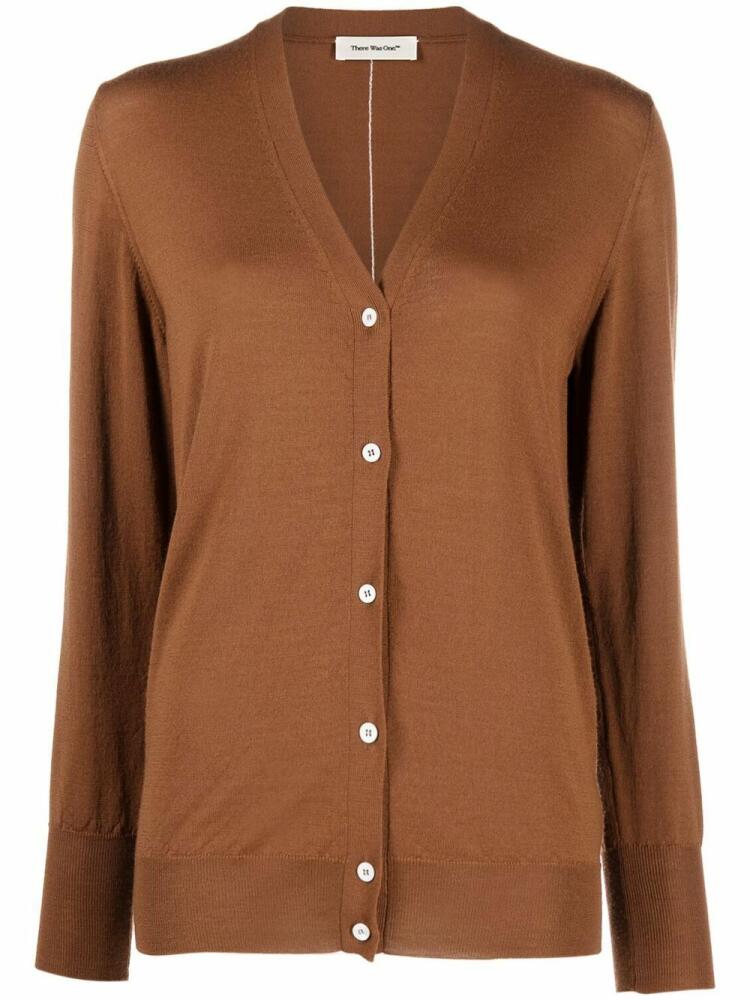 There Was One V-neck fine-knit cardigan - Brown Cover