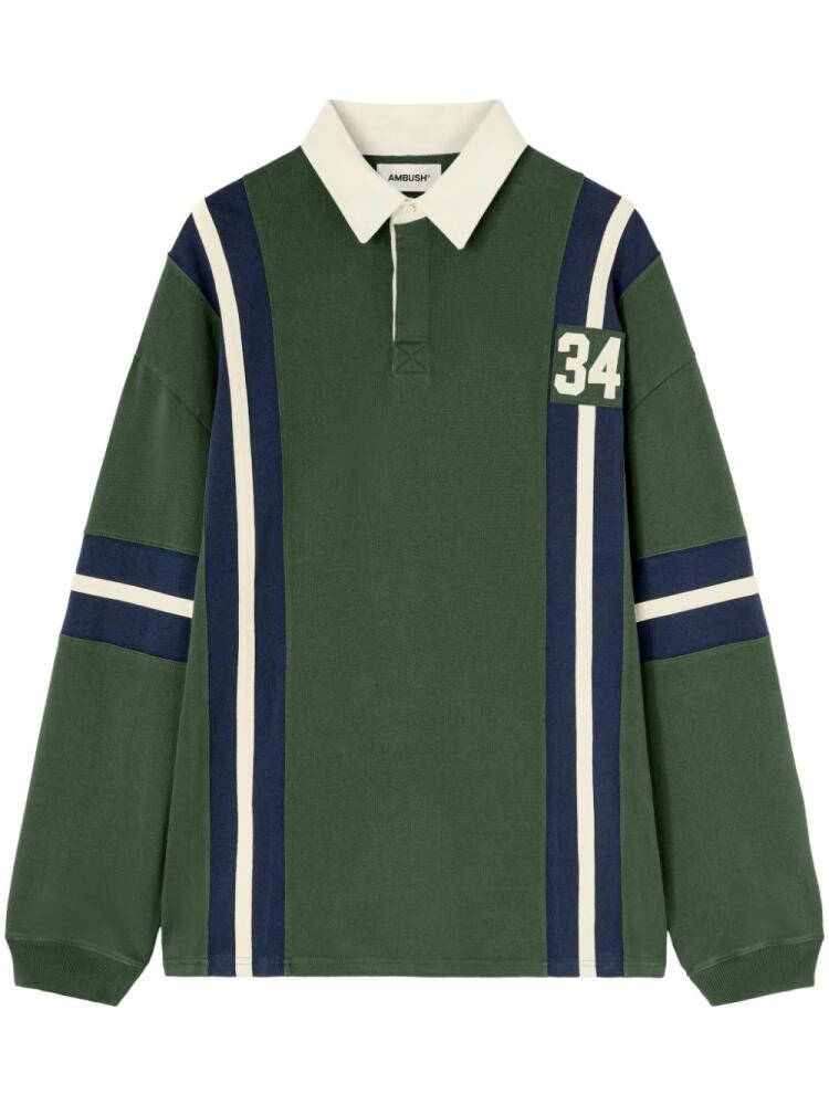 AMBUSH striped rugby polo shirt - Green Cover