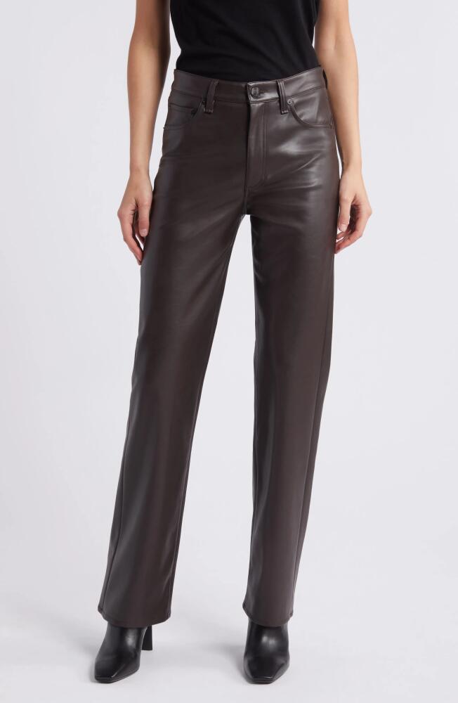 rag & bone Harlow Relaxed Straight Leg Faux Leather Pants in Dark Brown Cover