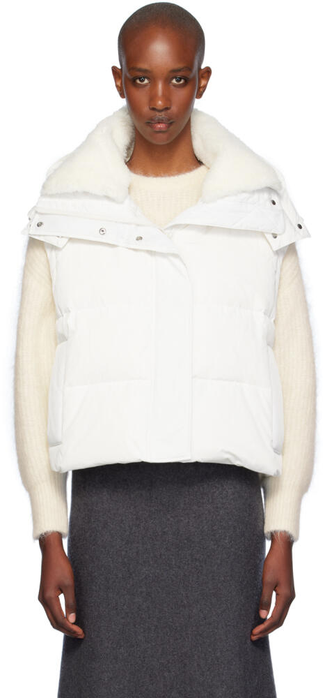 Yves Salomon White Ultralight Down Vest Cover