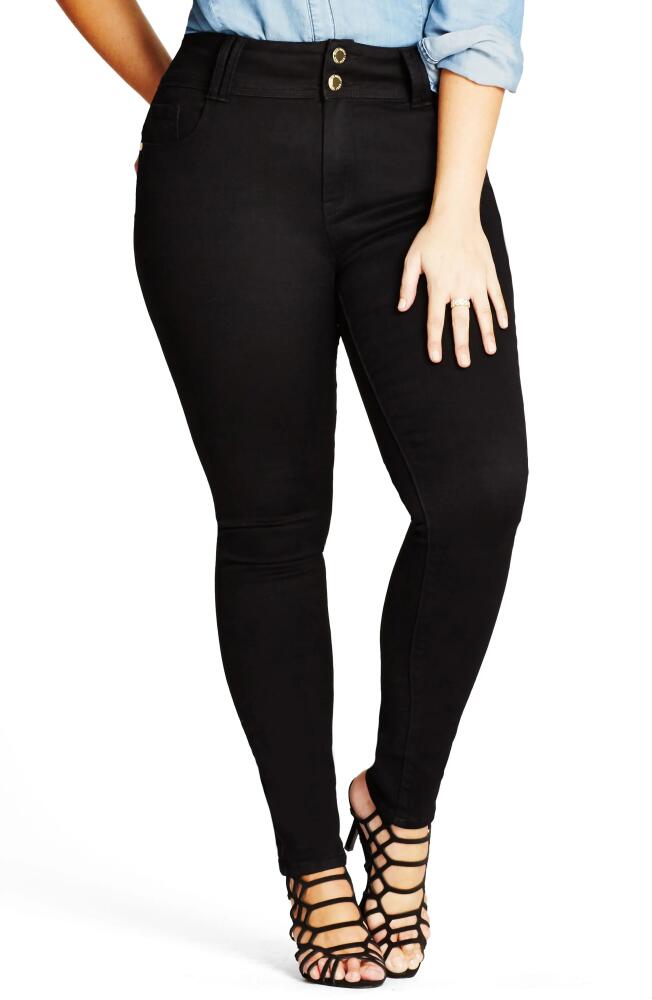 City Chic Harley Stretch Skinny Jeans in Black Cover