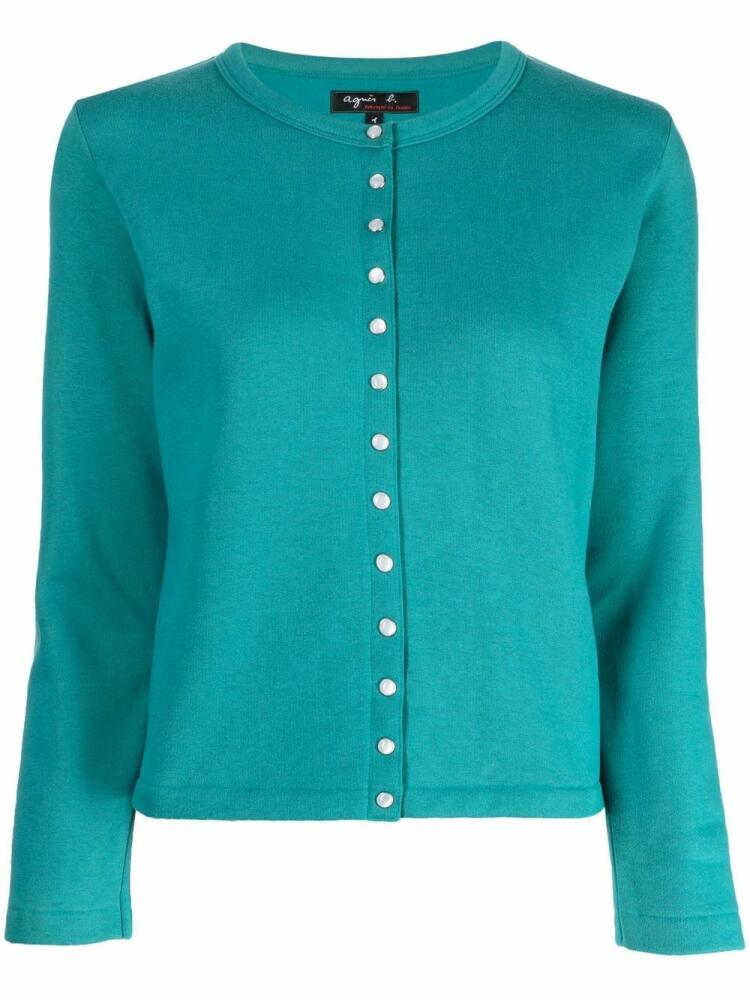 agnès b. press-stud fastened cardigan - Green Cover