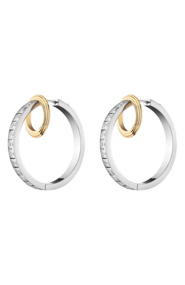 DEMARSON Isla Crystal Hoop Earrings in 12K Gold/Iridium/Crystal Cover