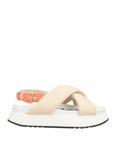 Inuikii Woman Sandals Beige Soft Leather Cover