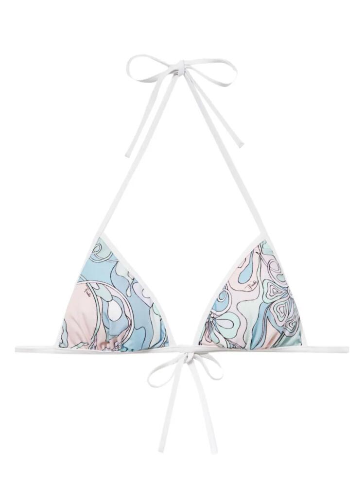 PUCCI Orchidee-print bikini top - Blue Cover