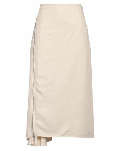 Jil Sander Woman Midi skirt Cream Viscose, Silk Cover