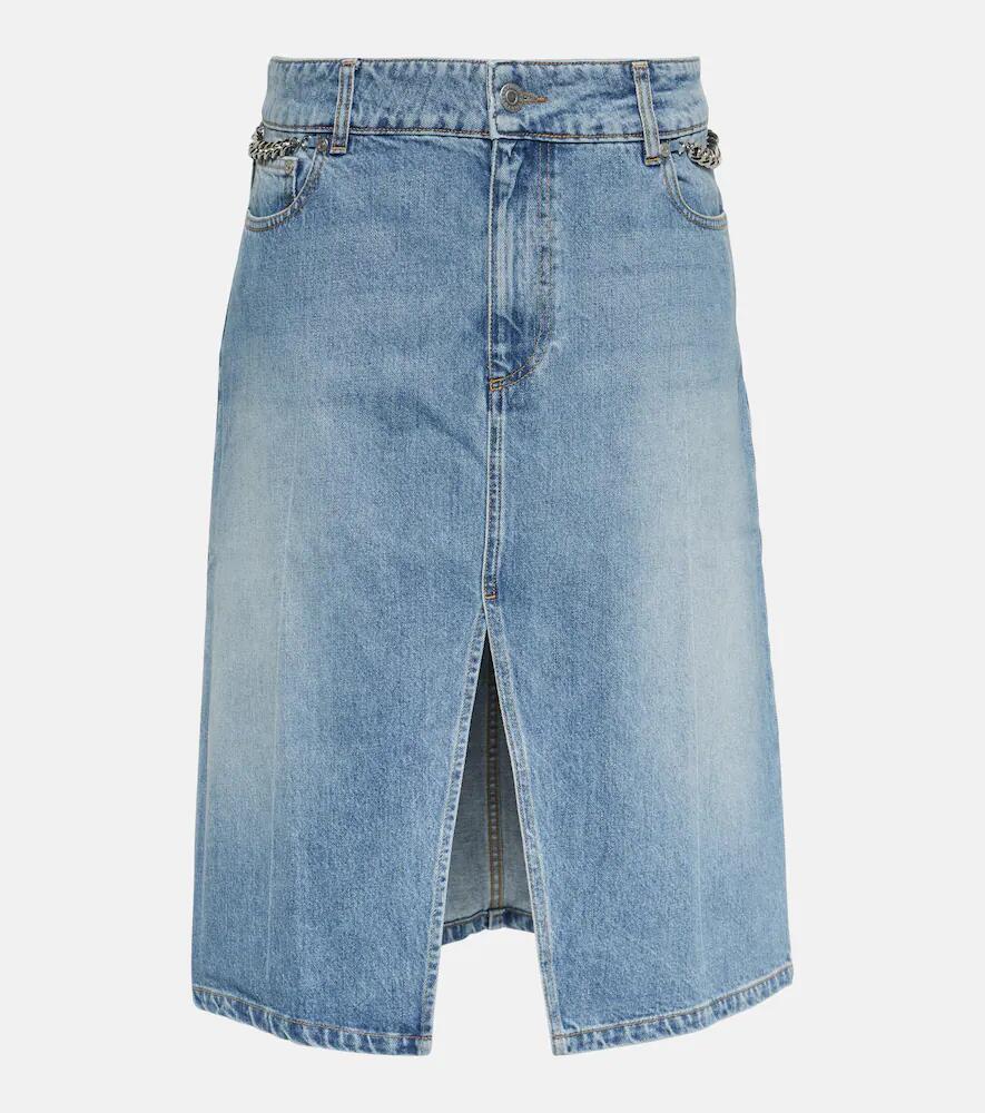 Stella McCartney Front-slit denim midi skirt Cover