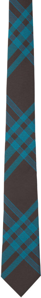 Burberry Brown & Blue Check Silk Tie Cover