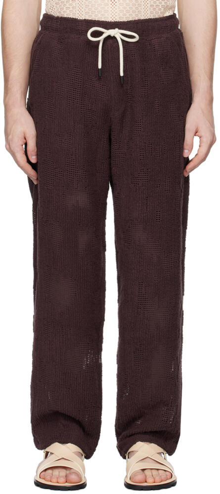 OAS Burgundy Ayora Crochet Sweatpants Cover