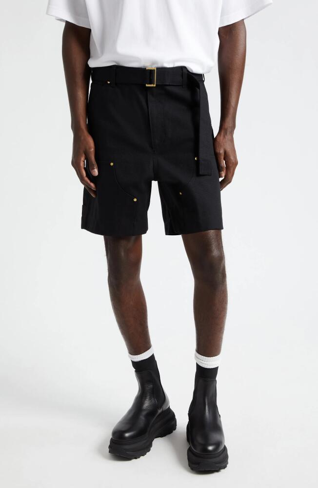 Sacai Carhartt WIP Belted Cotton Canvas Shorts in Black Cover