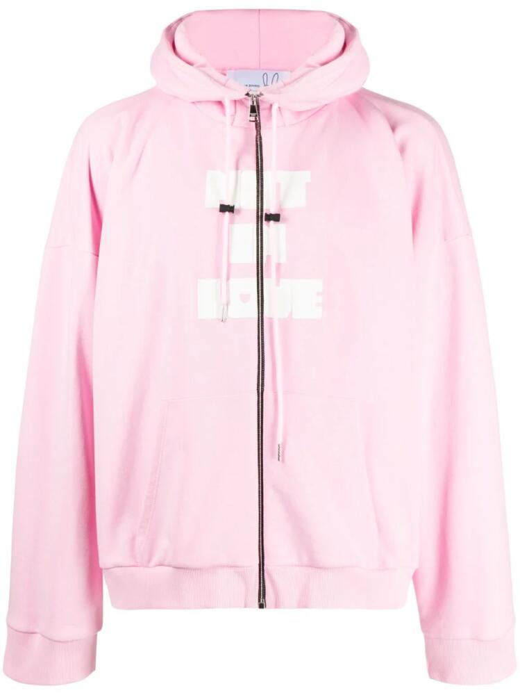 Natasha Zinko Heart graphic-print hoodie - Pink Cover